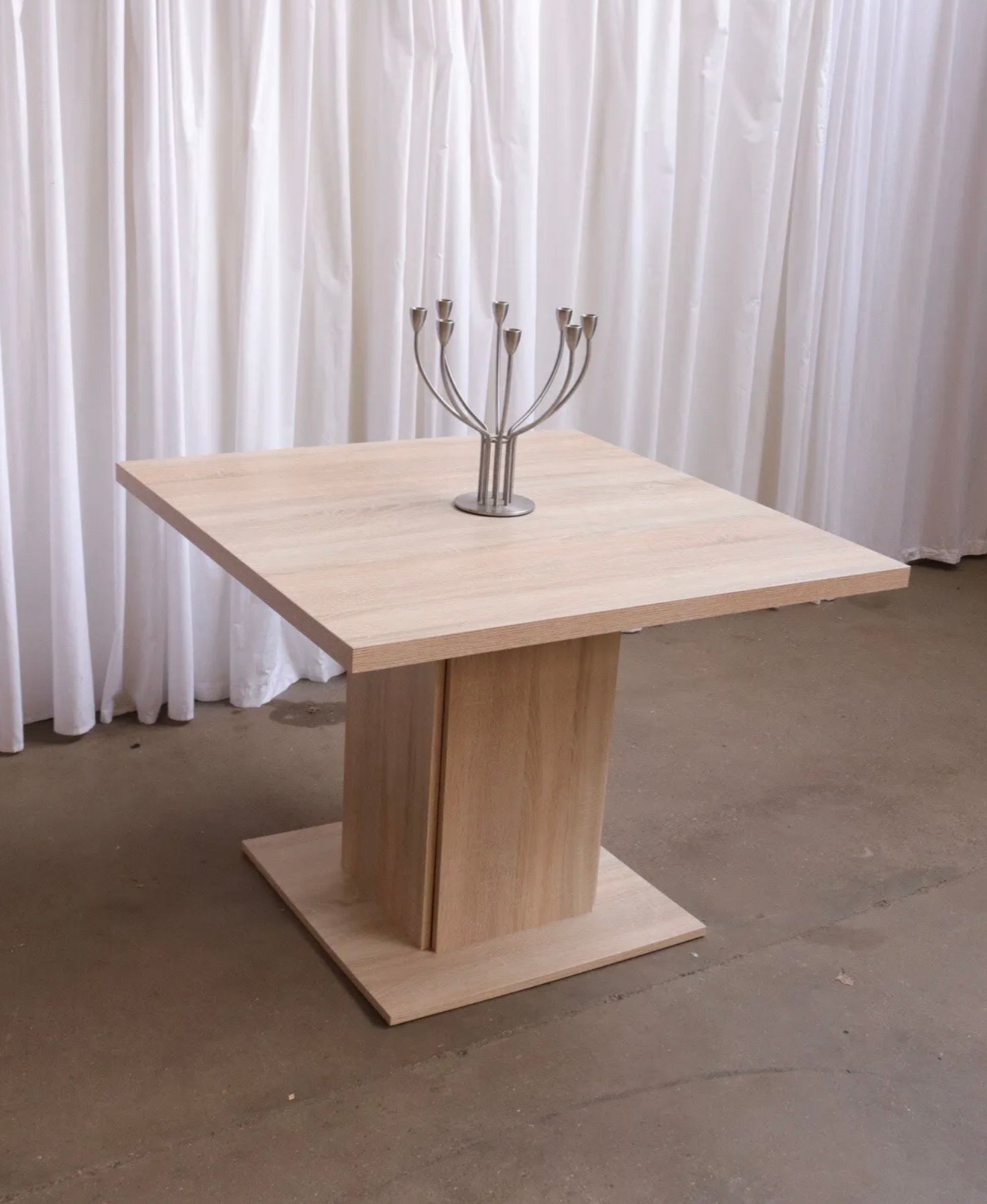 Modern Limed Oak Effect Sqaure Dining Table Office Table - teakyfinders