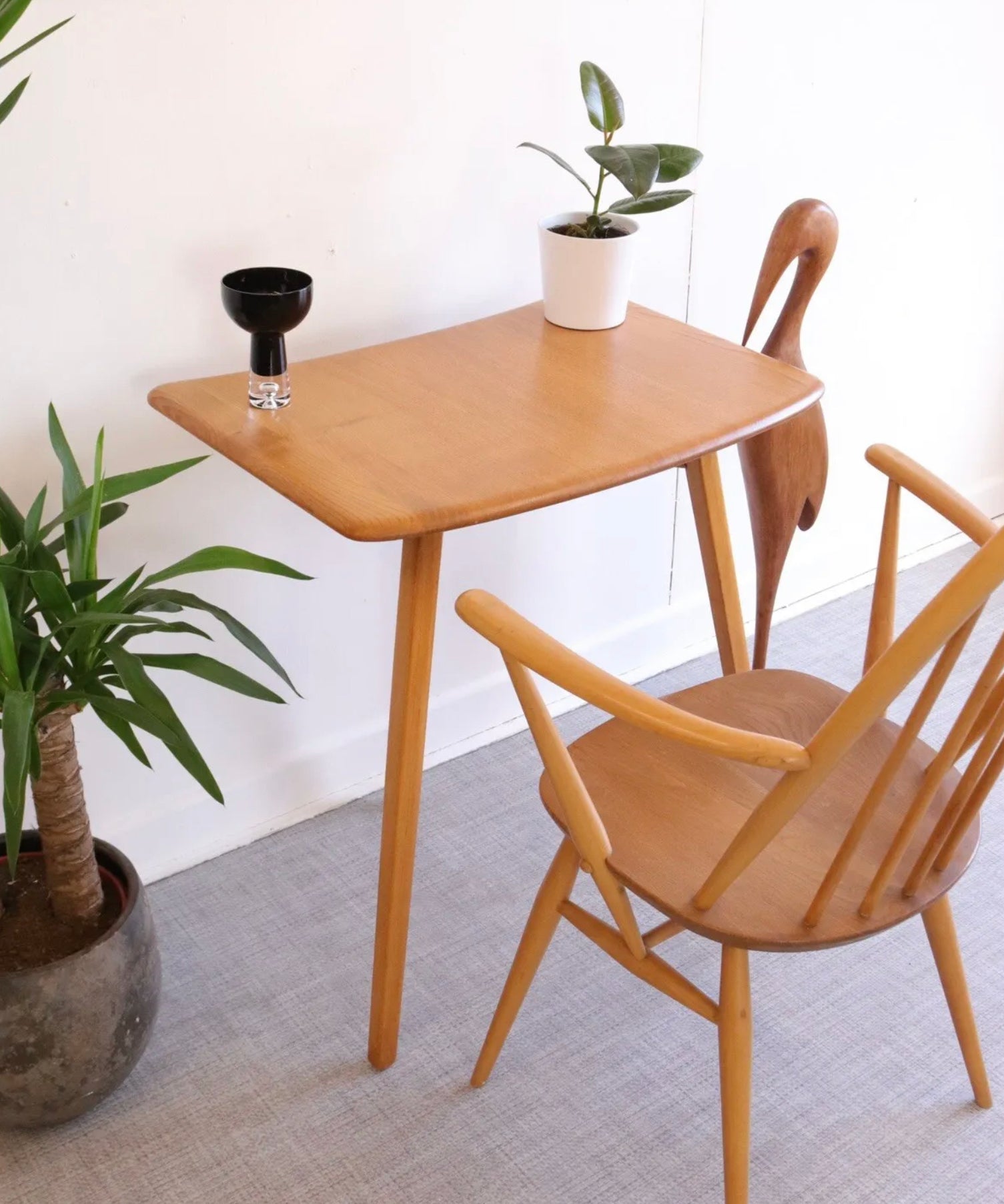 Vintage Ercol 265 Blonde Elm Dining Table Extender / Desk - teakyfinders