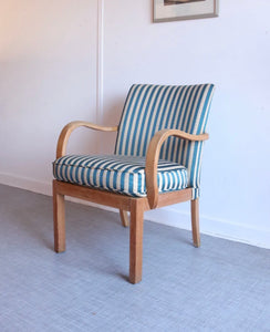 Vintage 1940s PARKER KNOLL Oak bentwood deco armchair lounge chair - teakyfinders