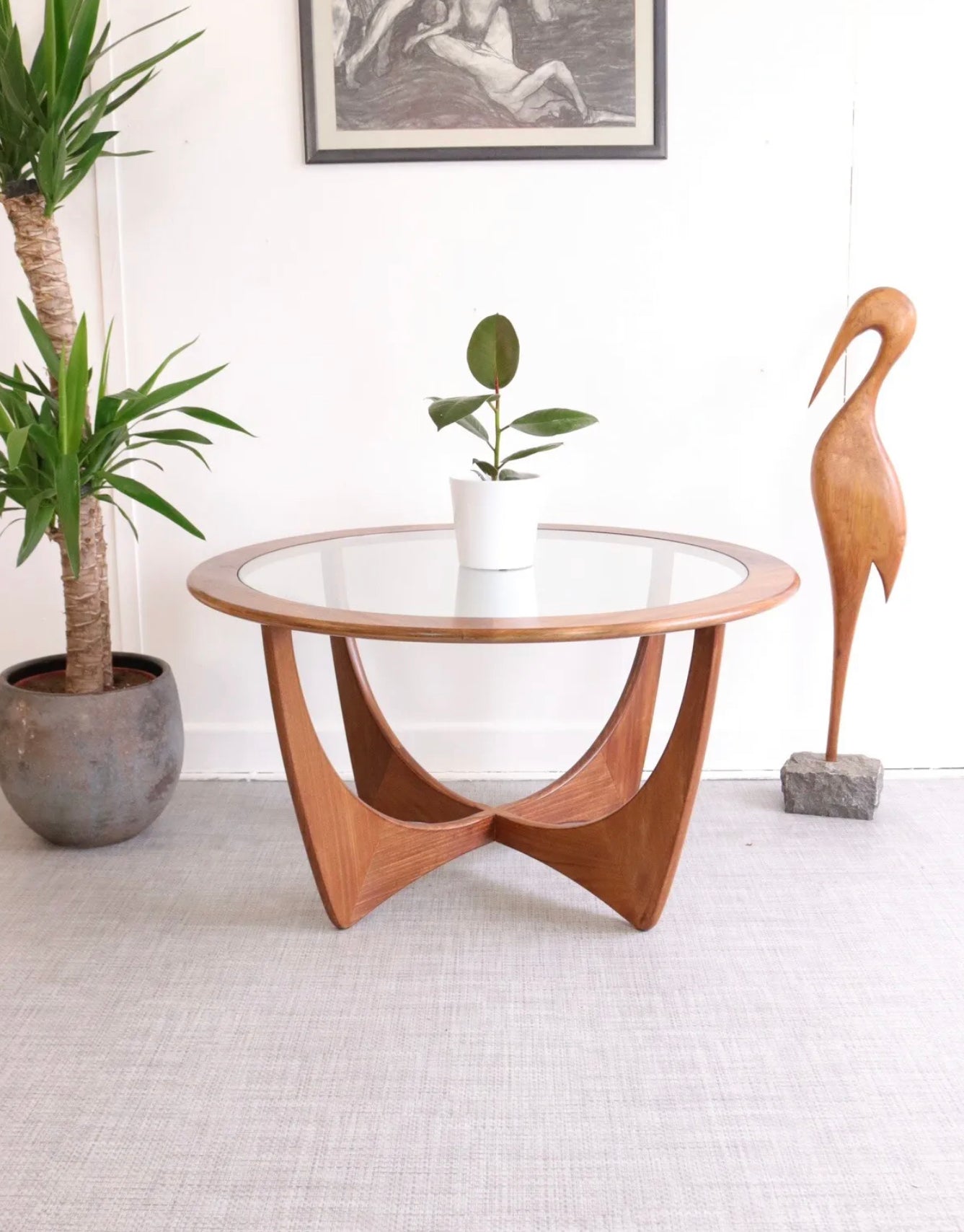 Mid Century G Plan Fresco Teak Round Astro Coffee Table