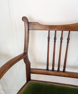 Edwardian Antique Parlour Sofa / Settle Mahogany 2 Seater - teakyfinders