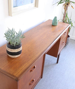 Homeworthy Mid Century Teak Vintage Desk /Home Office Retro Danish Style - teakyfinders