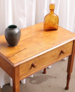 Victorian English Rustic Pine Console Side Table Farmhouse - teakyfinders