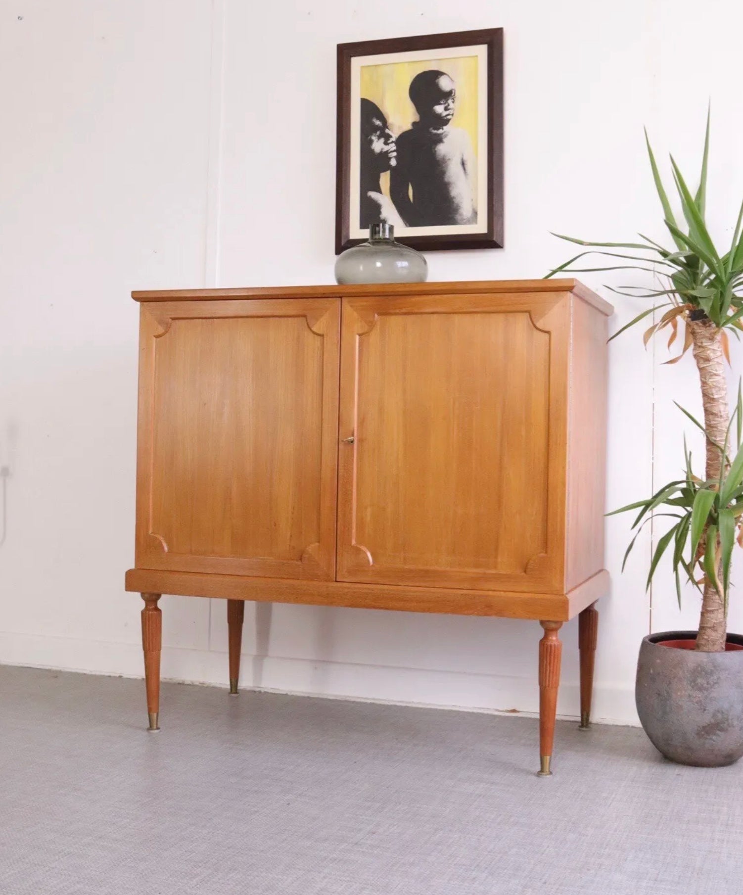 Vintage Retro Mid Century Danish Unusual Teak Sideboard Cabinet Drawers - teakyfinders