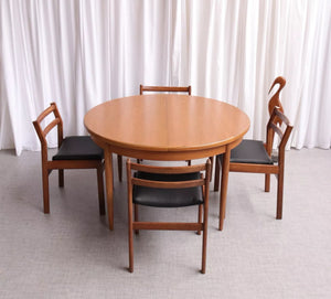 6224 G Plan Fresco Round Teak Extendable Dining Table V b Wilkins Stunning Condition - teakyfinders