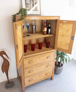 Heals of London Style 1930’s Oak Cupboard With Drawers Bowman Bros - teakyfinders