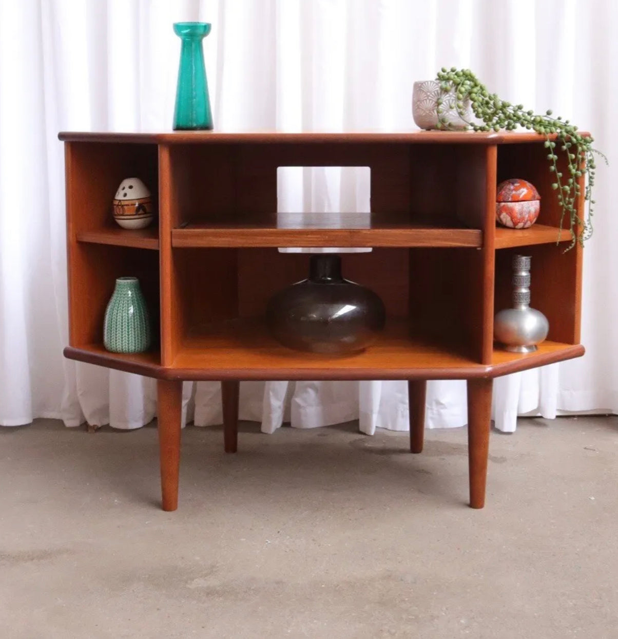 G plan vintage retro mid century style corner tv stand media unit - teakyfinders