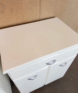 Vintage Style Pair of Bedside Tables with Drawers - High Gloss White - teakyfinders