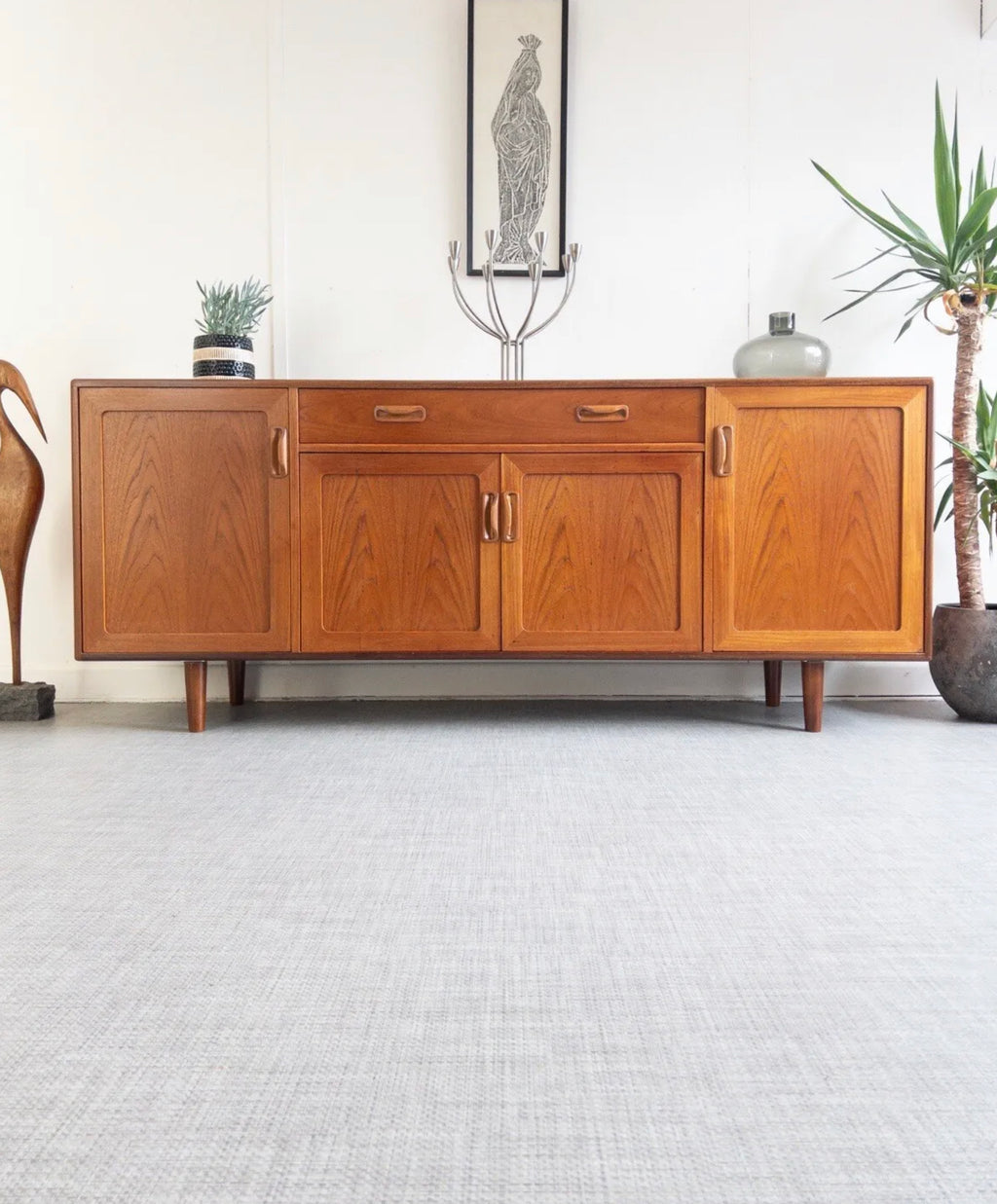 Mid Century Long G Plan Fresco Teak Sideboard Vintage Restored Condition - teakyfinders