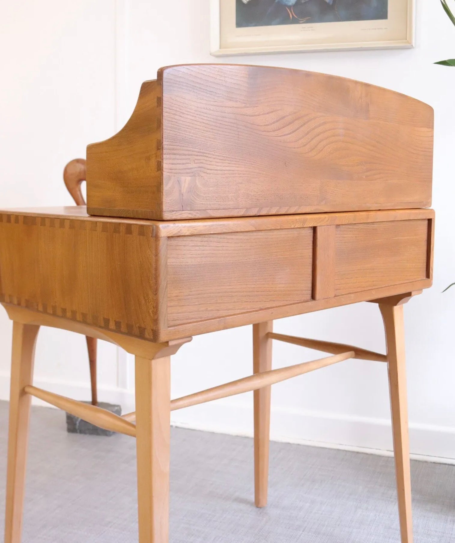 Ercol 1960s Writing Table Desk Mid Century Home Office - teakyfinders