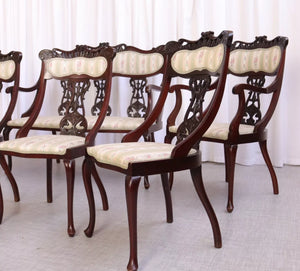 6205 Stunning Victorian Antique Parlour Suite: 7-Piece Mahogany Settee & Chairs Set - teakyfinders