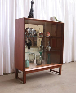 Vintage Teak Turnidge Bookcase Display Cabinet Mid Century Drinks - teakyfinders