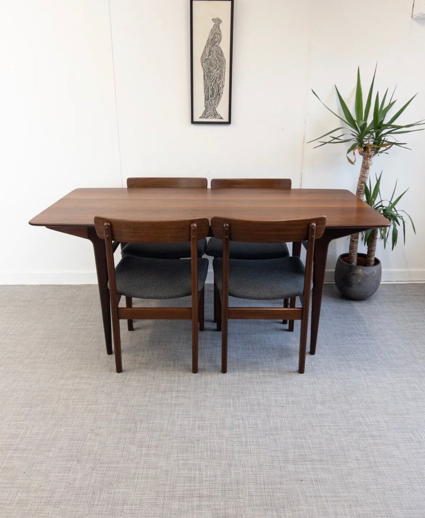 Younger Dining Table Volany Range Plank Solid table and 4 x Younger Volany chairs - teakyfinders