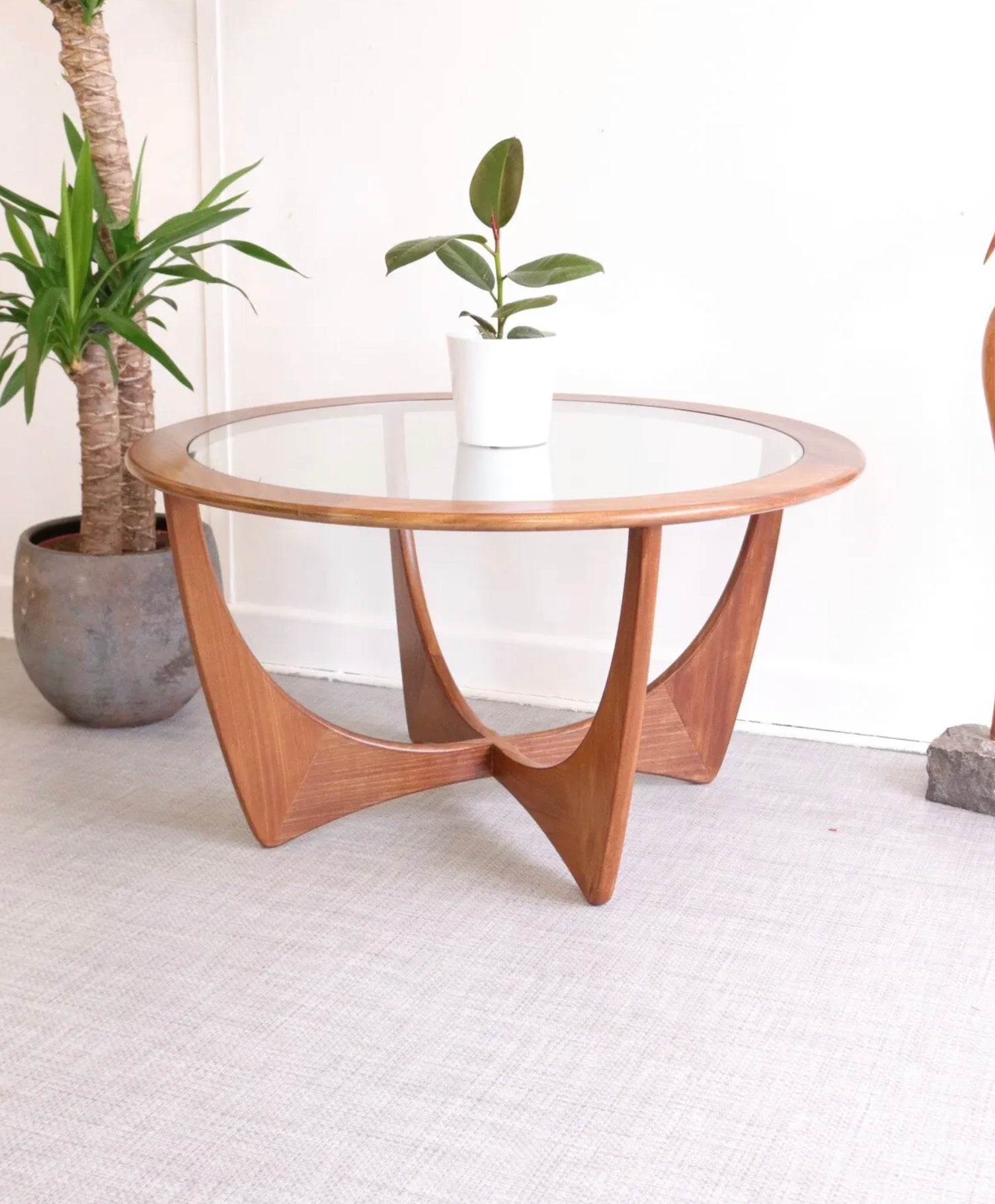 Mid Century G Plan Fresco Teak Round Astro Coffee Table