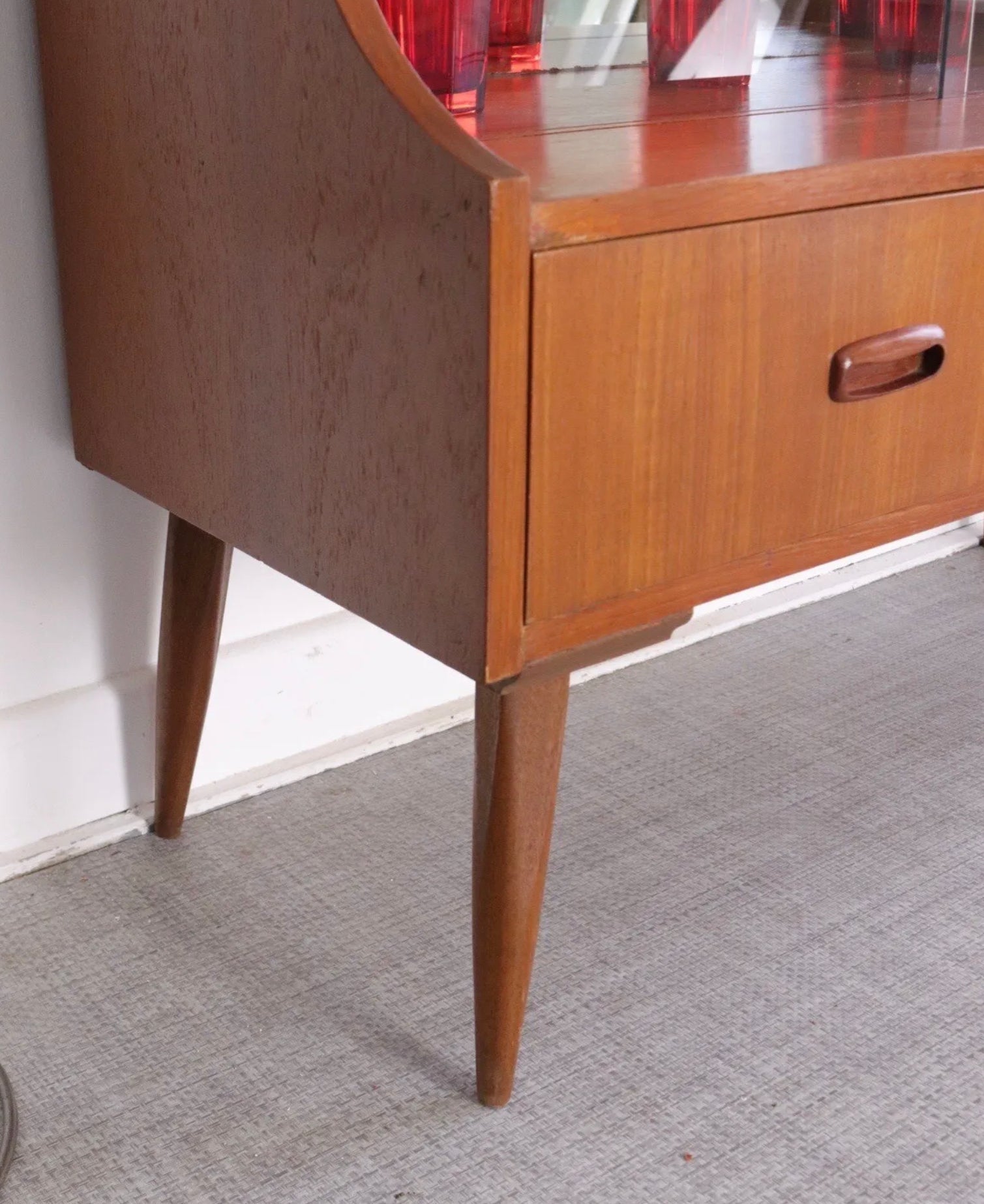 Vintage Sideboard Teak bookcase Display Cabinet Mid Century Drinks Cocktail - teakyfinders