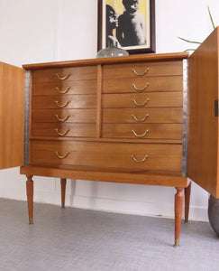 Vintage Retro Mid Century Danish Unusual Teak Sideboard Cabinet Drawers - teakyfinders