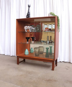 Vintage Teak Turnidge Bookcase Display Cabinet Mid Century Drinks - teakyfinders