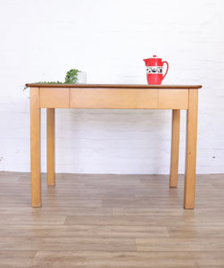 Mid Century Remploy Beech Desk/Table with Drawer Formica Top - teakyfinders