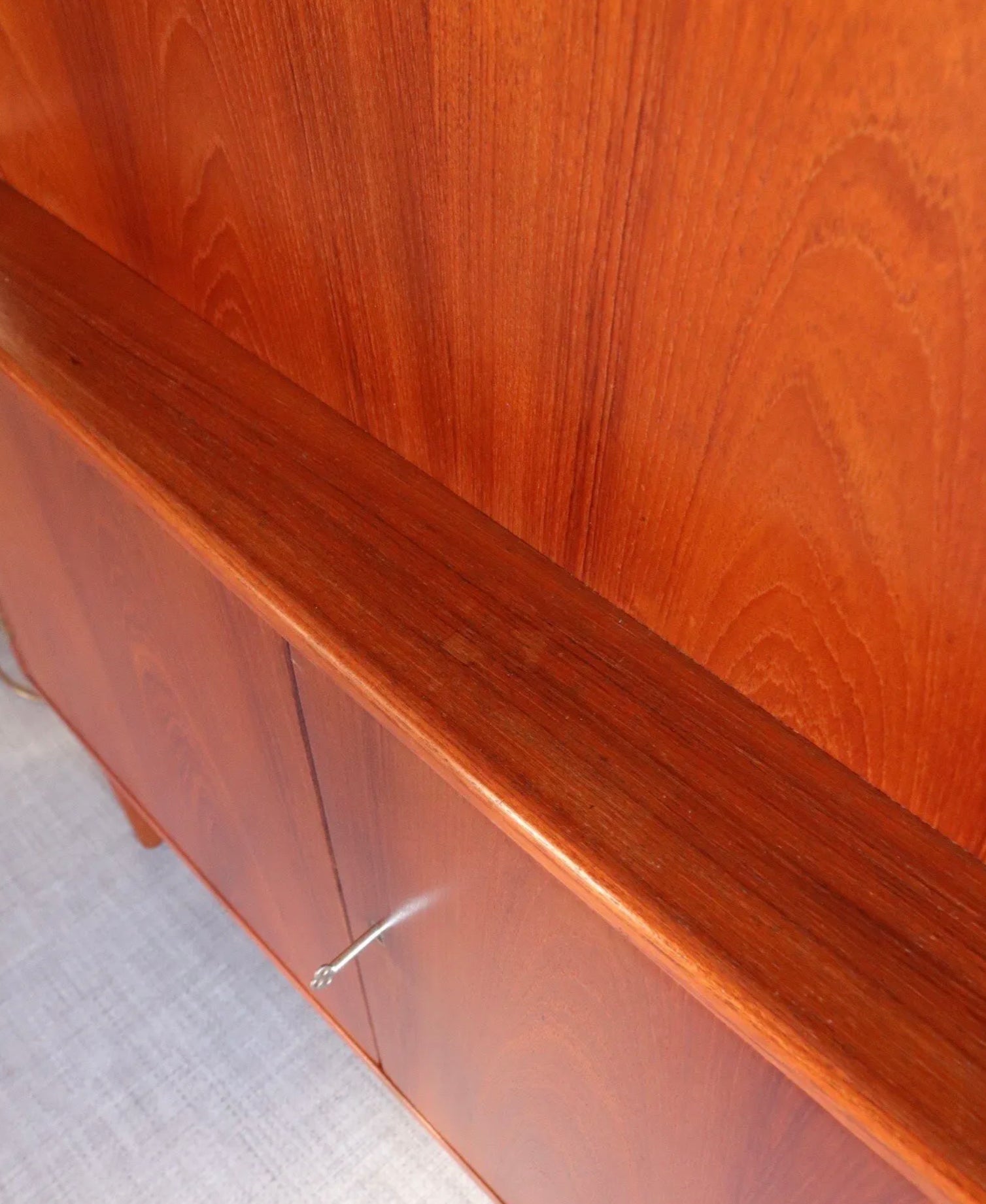 MidCentury Teak Danish Desk Bureau Secretaire H.p. Hansen Drinks Cabinet Storage - teakyfinders