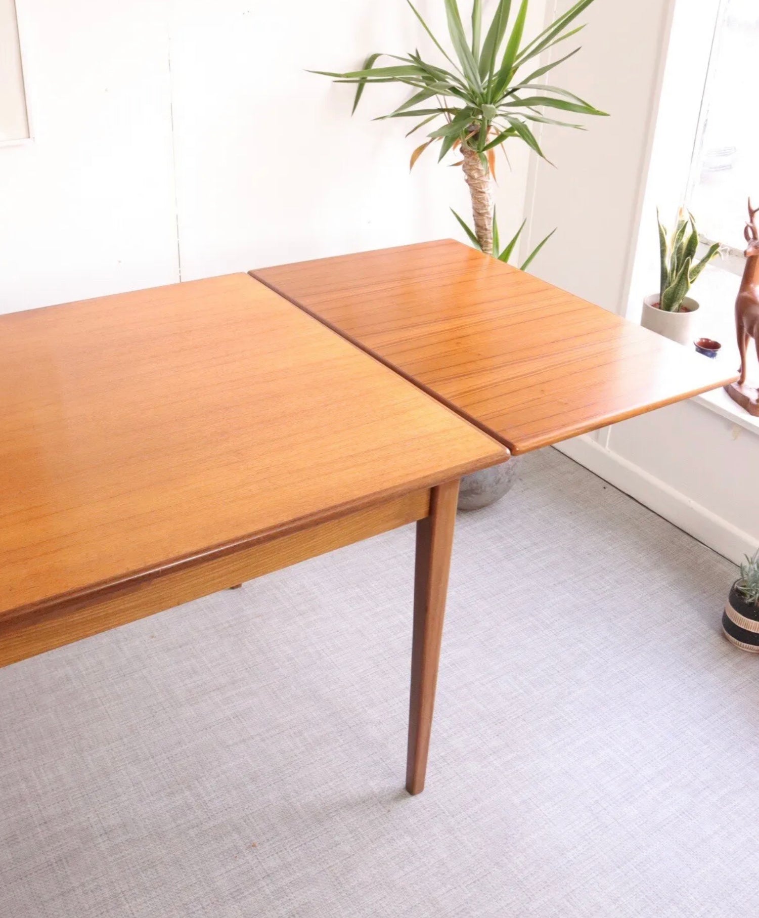 Mid Century Danish Teak Extending Draw Leaf Dining Table 1960s AM Mobler - teakyfinders