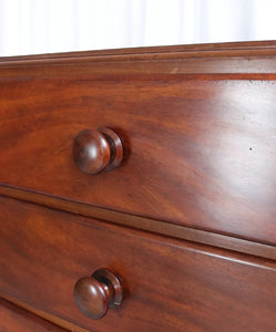 Antique Georgian Style Chest Of 6 Slim Drawers Tall Boy Mahogany - teakyfinders