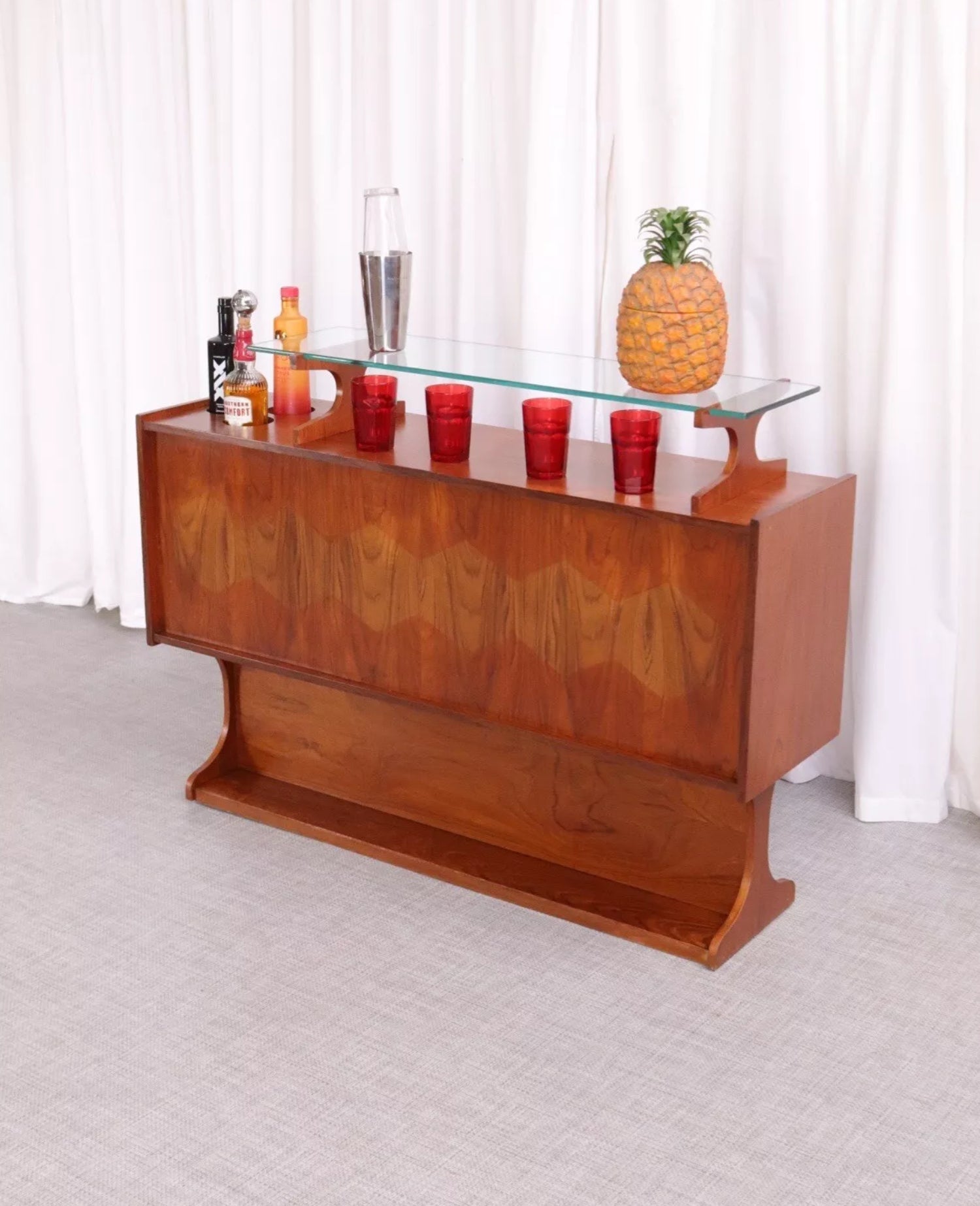 Mid Century Vintage Retro 60s Teak Cocktail Drinks Cabinet Home Bar Unit - teakyfinders