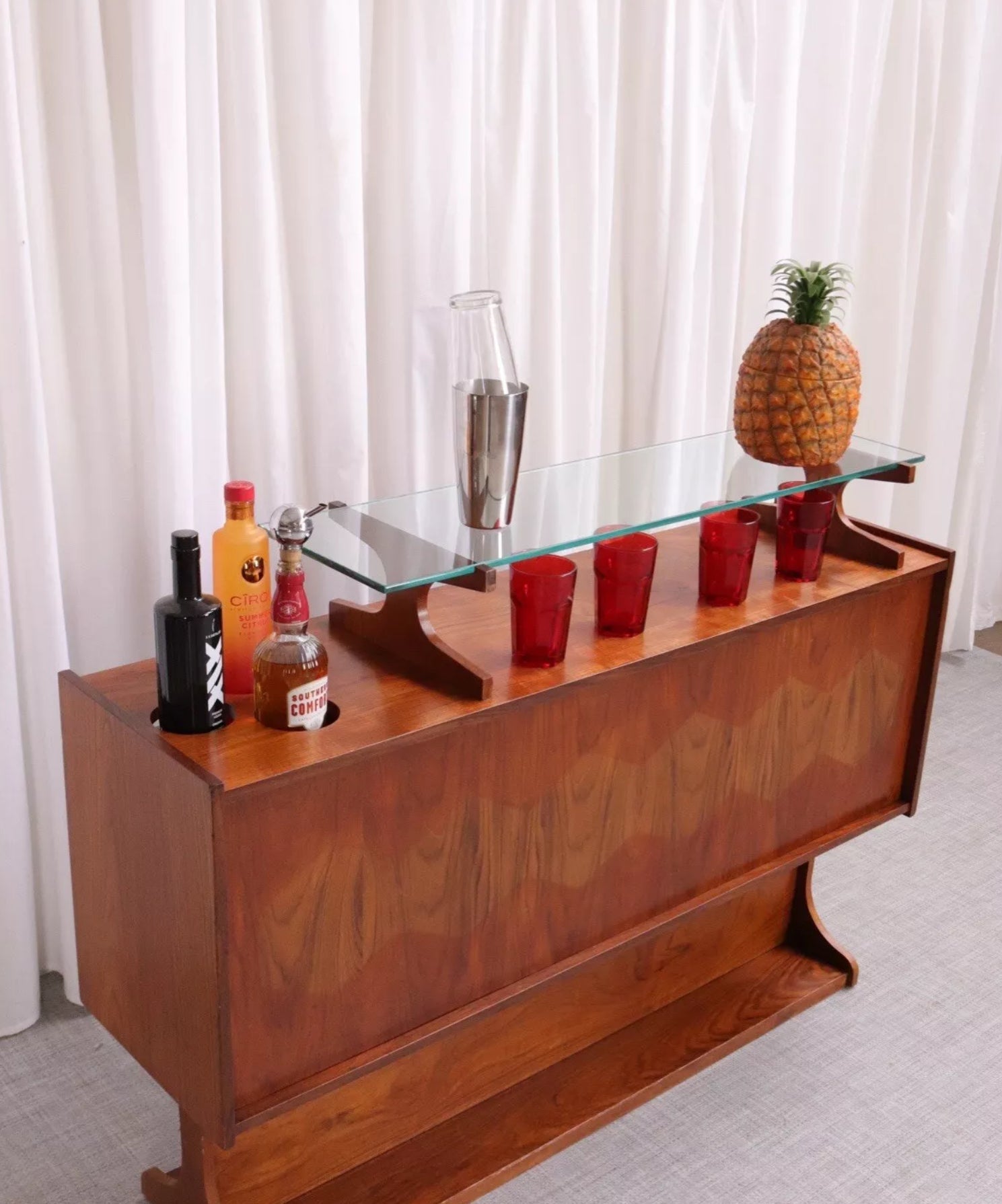 Mid Century Vintage Retro 60s Teak Cocktail Drinks Cabinet Home Bar Unit - teakyfinders