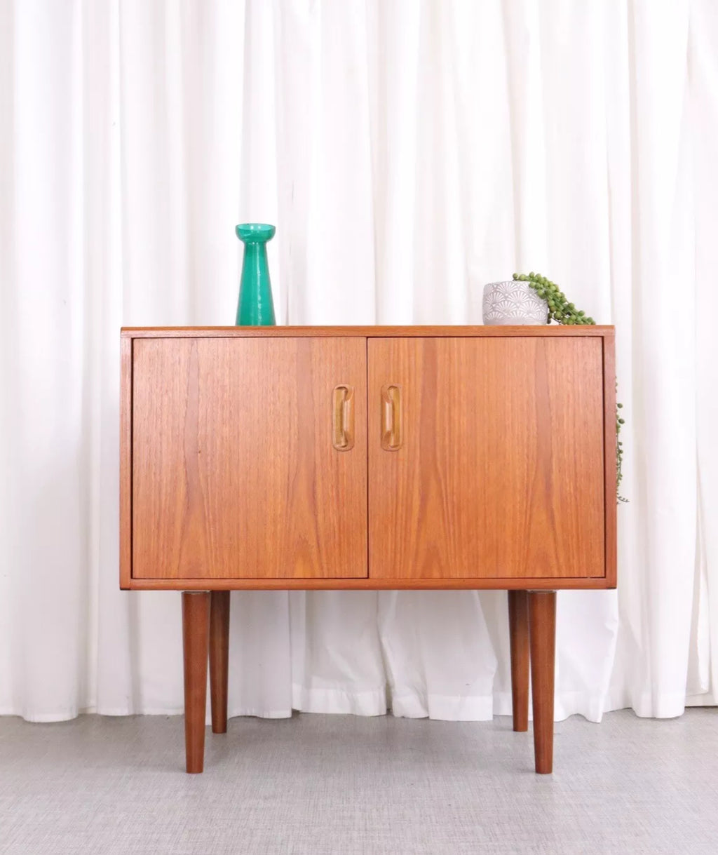 Stylish Mid Century Teak Compact Sideboard Media Cabinet G Plan Fresco 70s - teakyfinders