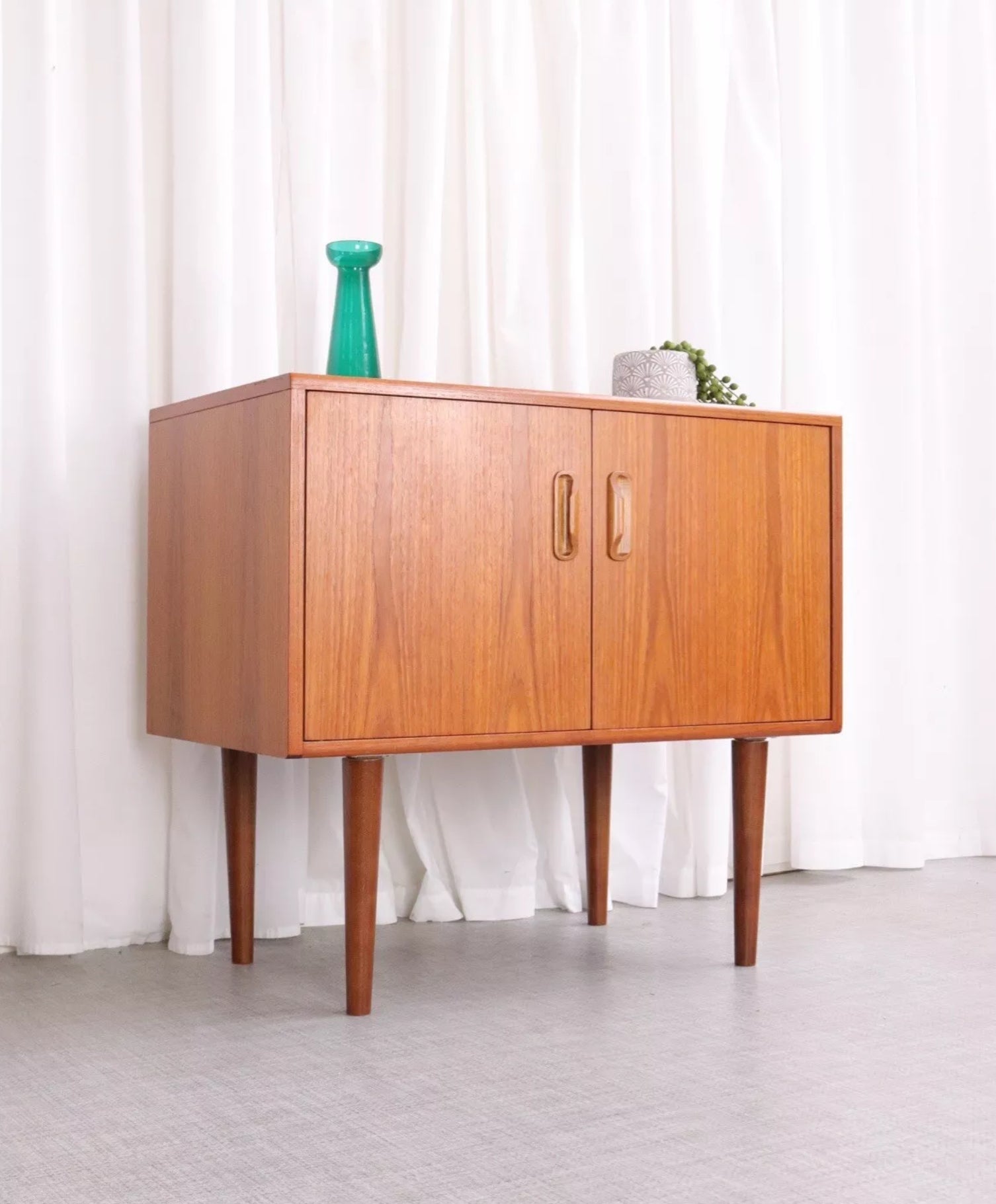 Stylish Mid Century Teak Compact Sideboard Media Cabinet G Plan Fresco 70s - teakyfinders