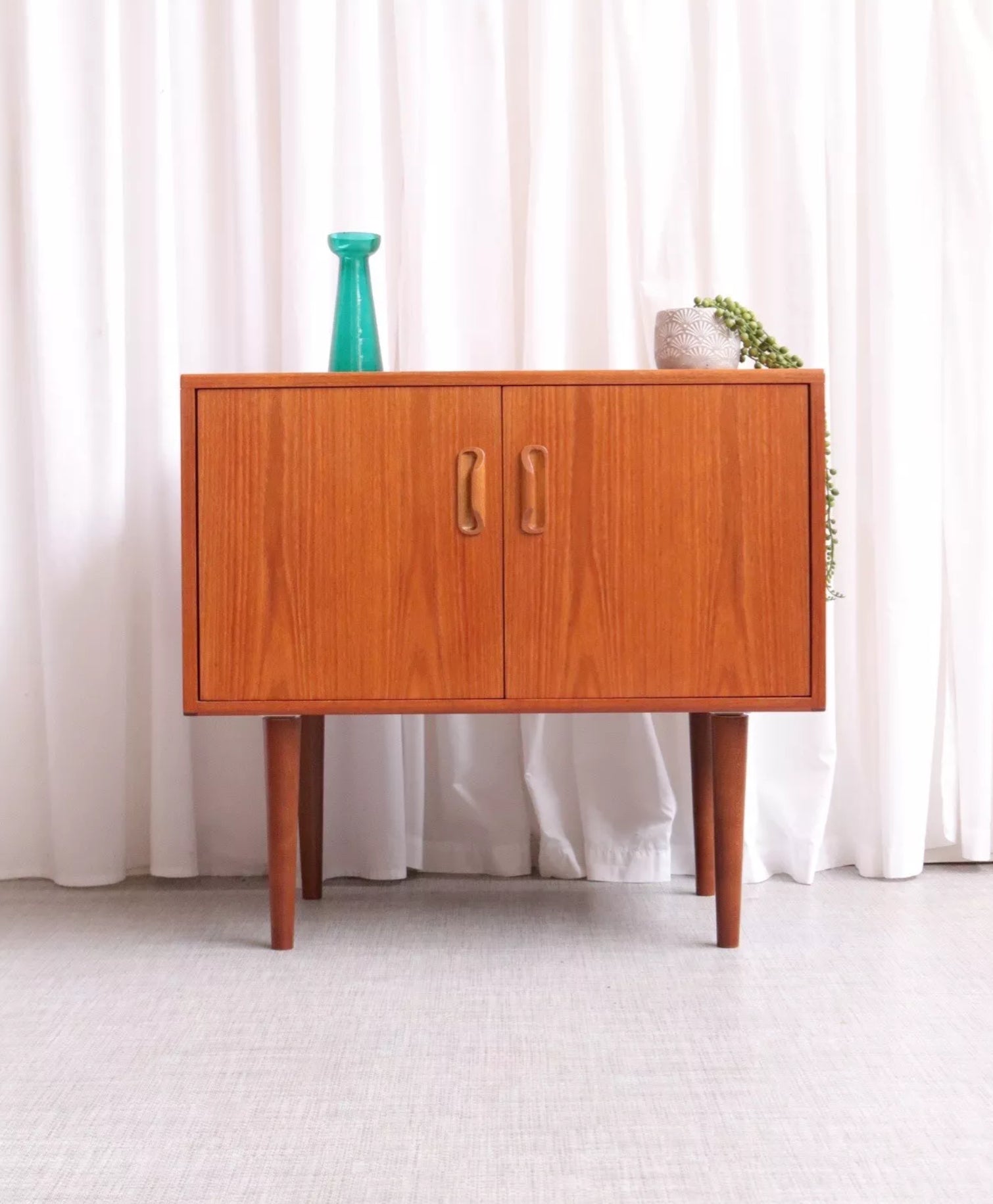 Stylish Mid Century Teak Compact Sideboard Media Cabinet G Plan Fresco 70s - teakyfinders