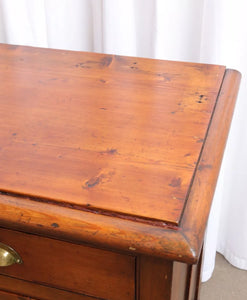 Antique Rustic Victorian Solid Pine Sideboard Cupboard Server Dresser Base - teakyfinders