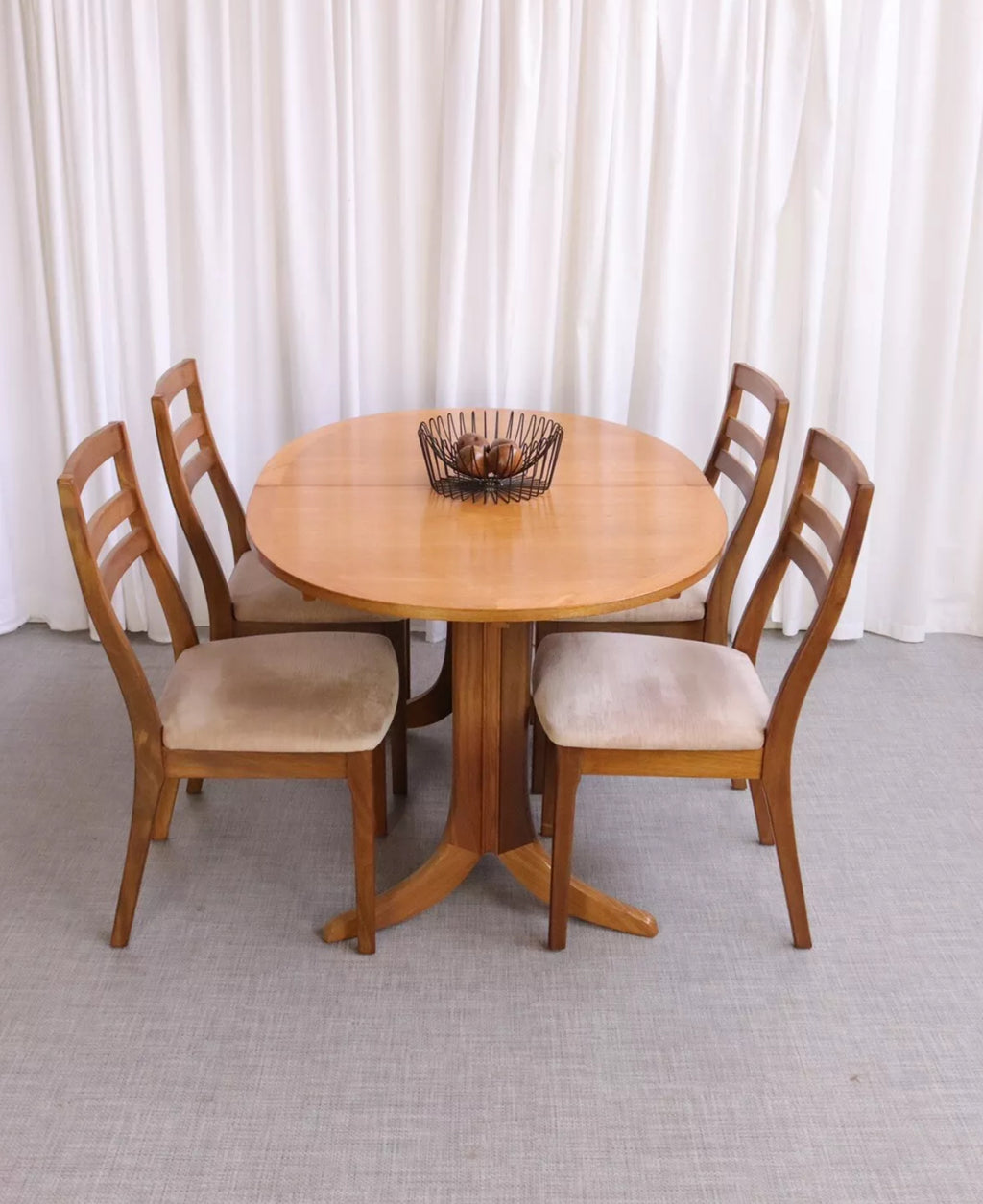 Vintage Nathan Furniture Teak Extending Dining Table And 4 Chairs Mid Century - teakyfinders