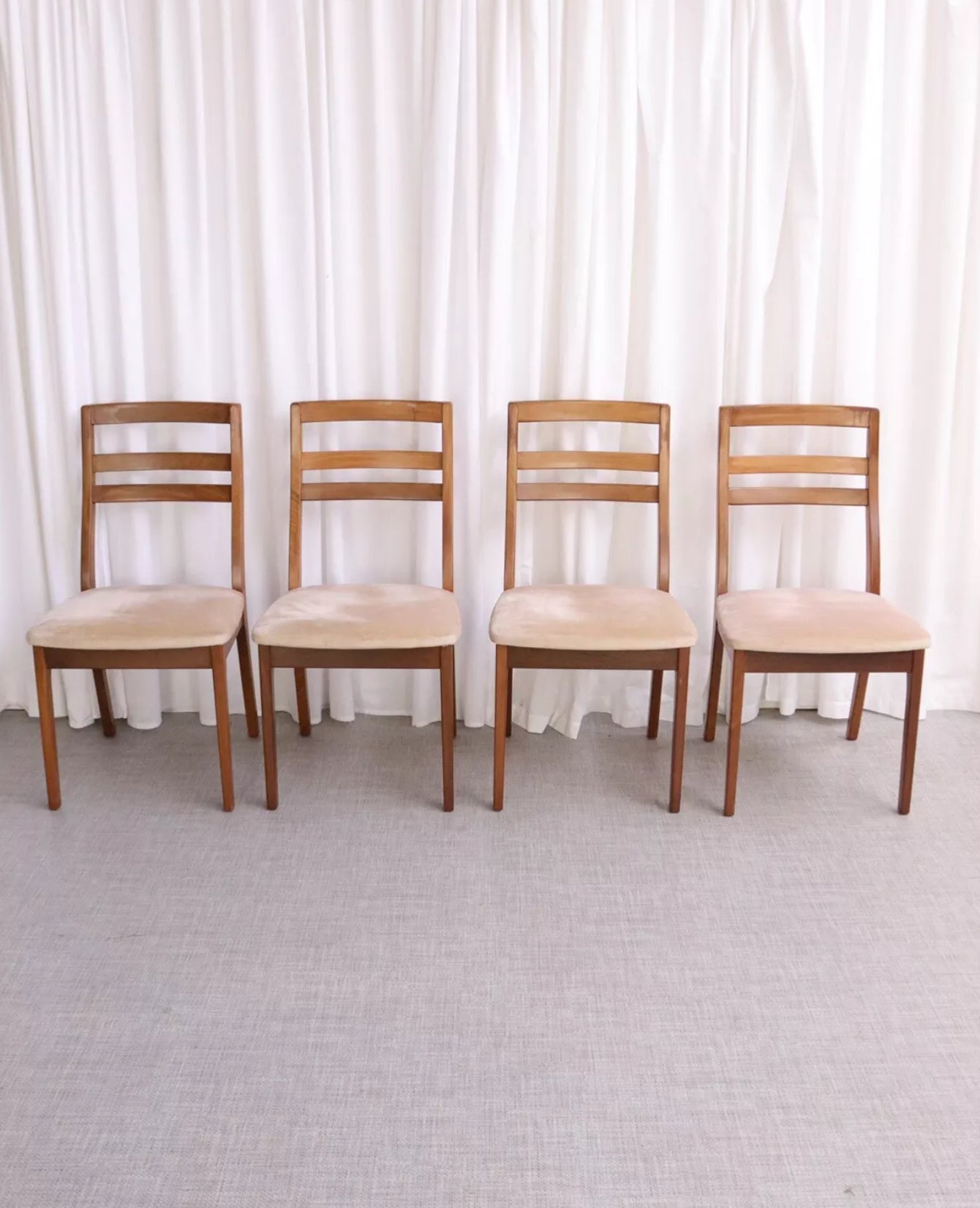 Vintage Nathan Furniture Teak Extending Dining Table And 4 Chairs Mid Century - teakyfinders