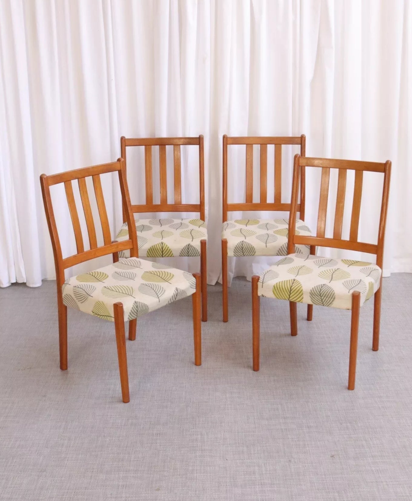 Vintage Danish Dining Chairs Mid Century Teak Retro set of 4 - teakyfinders