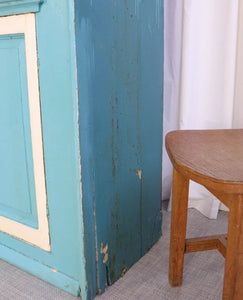 Hand Painted Antique Victorian Pine Housekeepers Cupboard Rustic Vintage Kitchen - teakyfinders