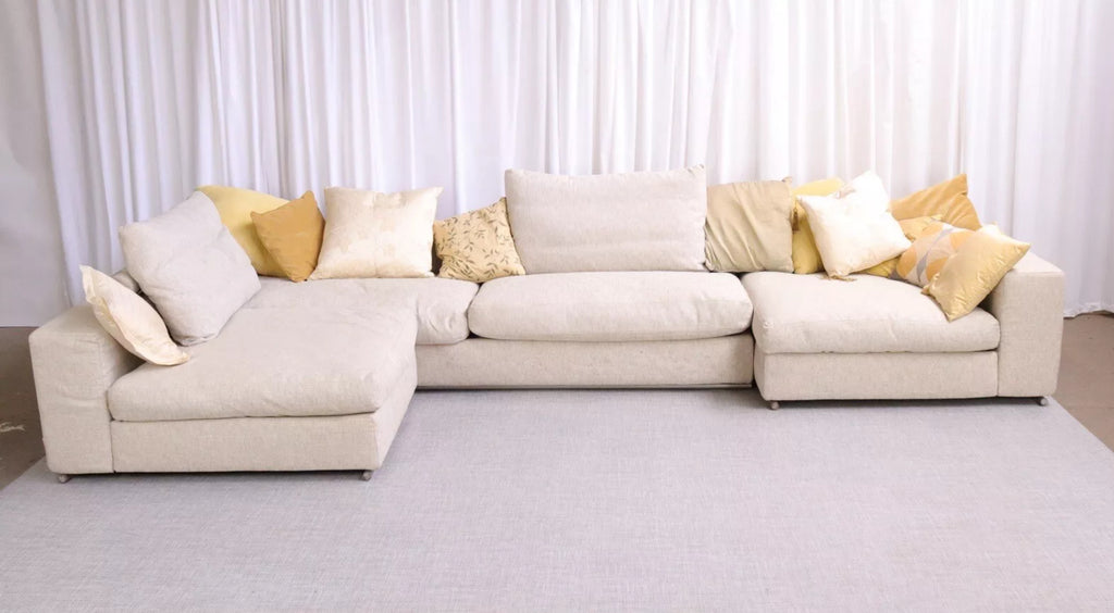 Large Flexform 'Groundpiece' Luxury Modular Sofa - teakyfinders