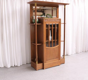 6195 Vintage Arts And Crafts Display Cabinet In Oak Stunning Quality Book Shelf - teakyfinders