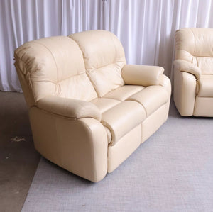 6197 G Plan 3  Seater Sofa Mistral Cream Leather Immaculate - teakyfinders