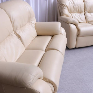 6197 G Plan 3  Seater Sofa Mistral Cream Leather Immaculate - teakyfinders