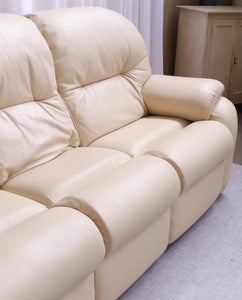 6197 G Plan 3  Seater Sofa Mistral Cream Leather Immaculate - teakyfinders