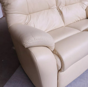 6197 G Plan 3  Seater Sofa Mistral Cream Leather Immaculate - teakyfinders