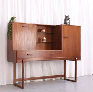 Nathan Rare Mid Century Teak Sideboard Drinks Cabinet Highboard - teakyfinders