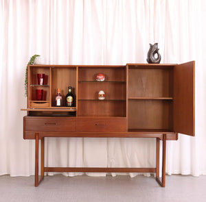 Nathan Rare Mid Century Teak Sideboard Drinks Cabinet Highboard - teakyfinders