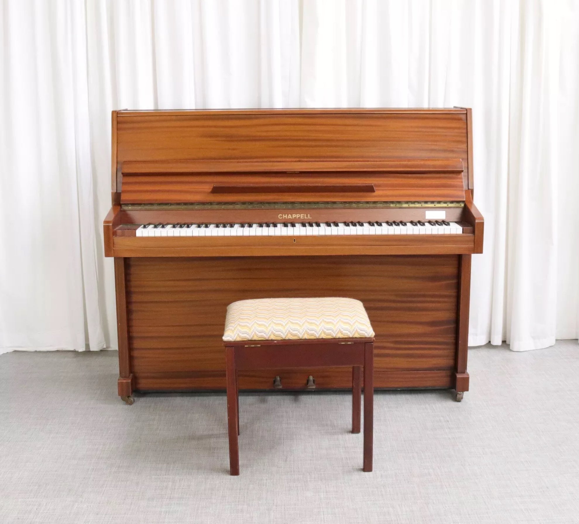 Vintage Chappell Modern Upright Piano - With Stool - Stunning Condition - teakyfinders