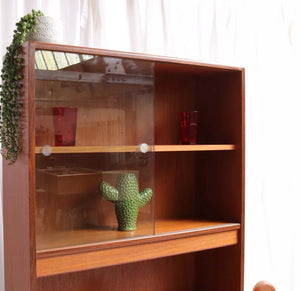 6211 Vintage G Plan Fresco Bookcase Mid Century Teak Display Cabinet Wall Unit - teakyfinders