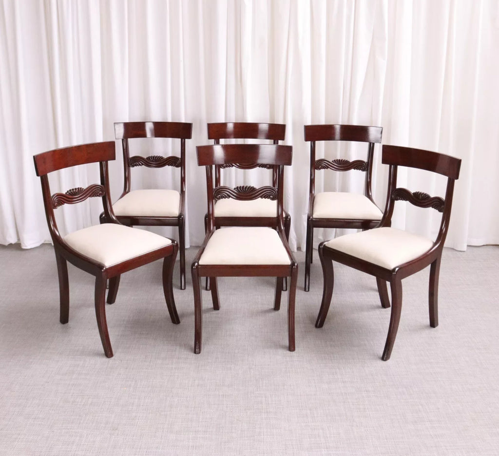 6172 Antique English Regency / William IV 6 Six Cuban Mahogany Dining Chairs 1830 - teakyfinders