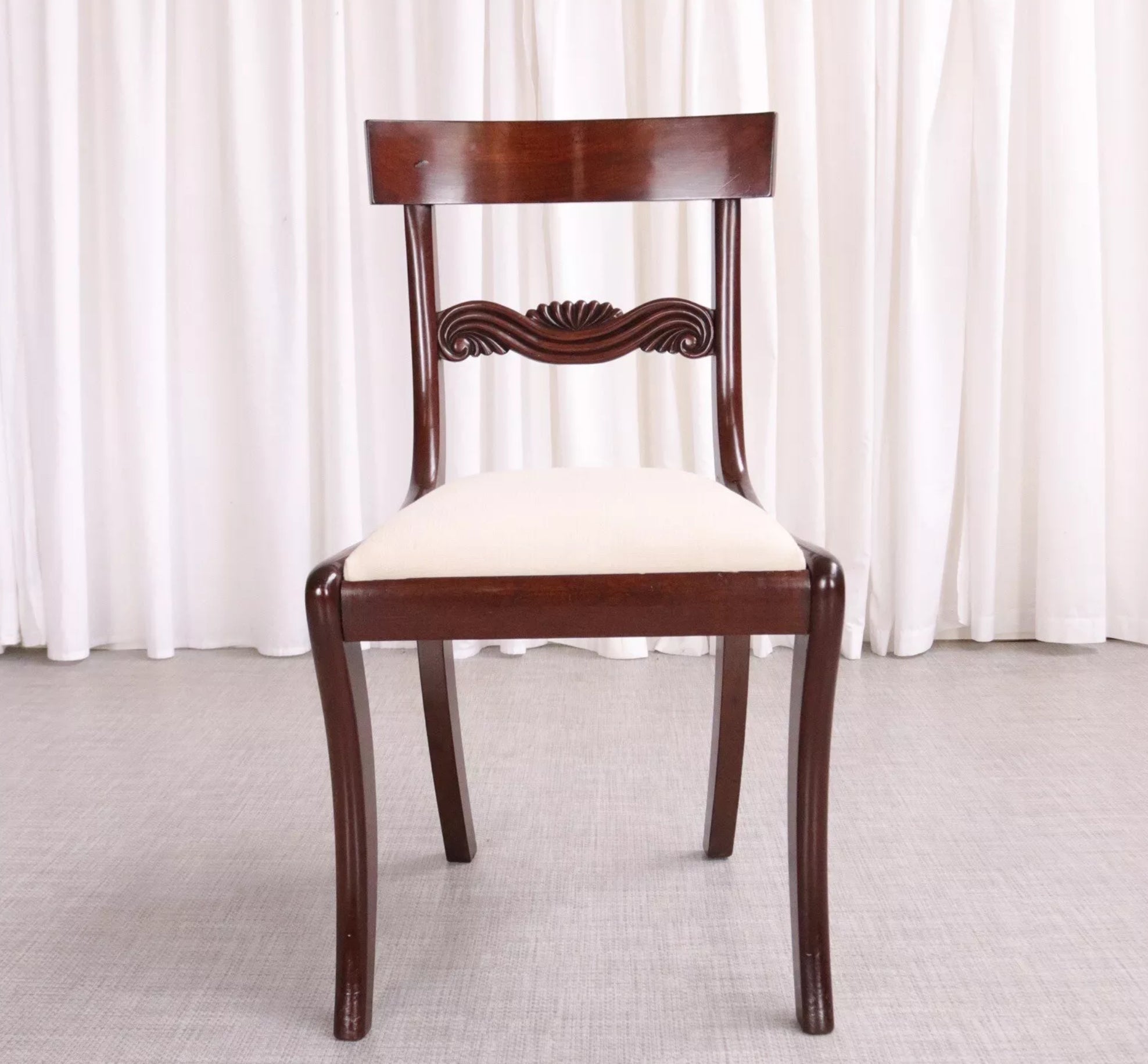 6172 Antique English Regency / William IV 6 Six Cuban Mahogany Dining Chairs 1830 - teakyfinders