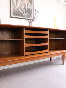 Danish Tambour Door Teak Sideboard by Bernhard Pedersen - teakyfinders