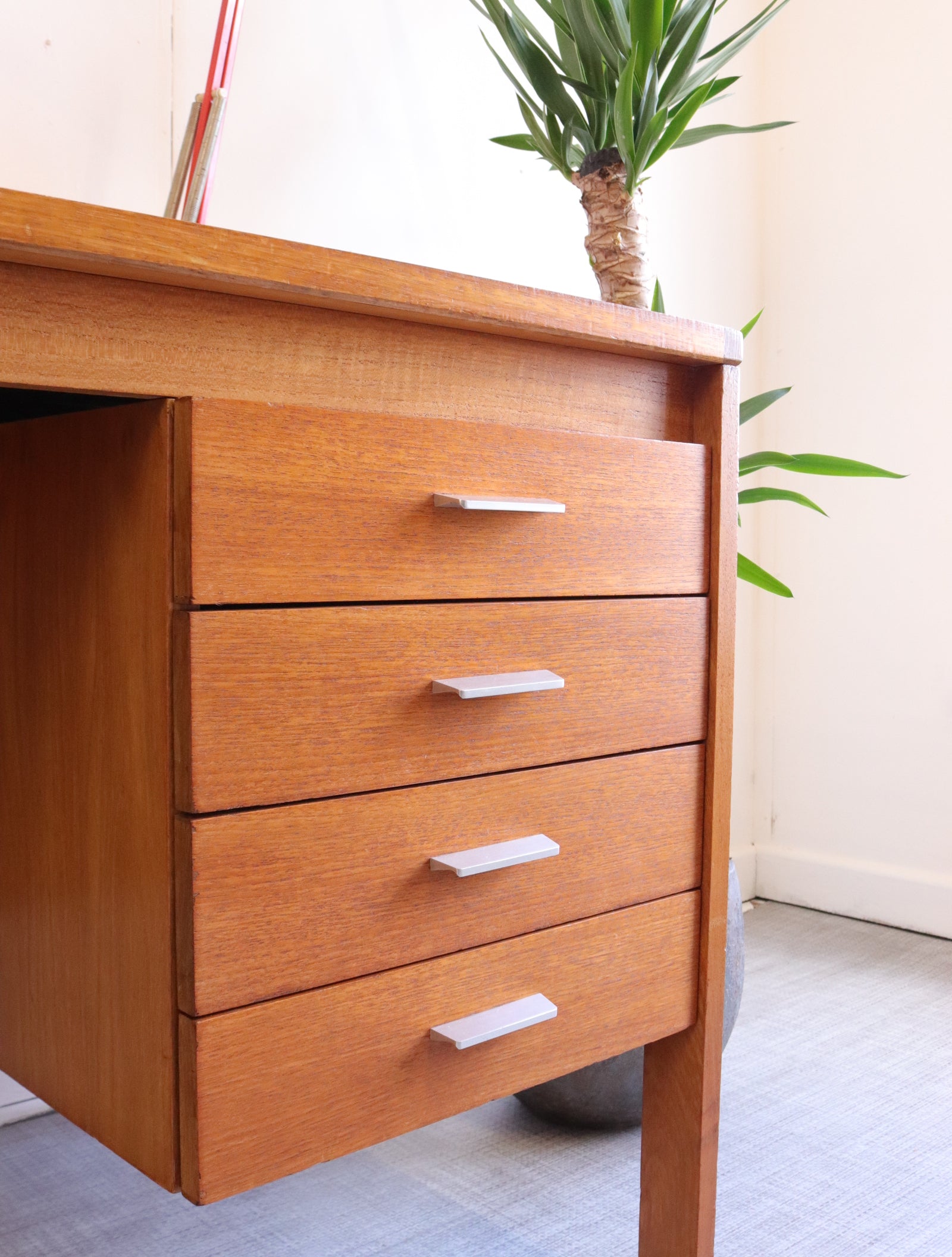 Vintage Teak Teachers Desk - teakyfinders