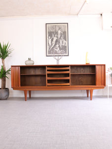 Danish Tambour Door Teak Sideboard by Bernhard Pedersen - teakyfinders